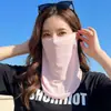 Protetor facial de seda gelada para o verão com proteção para o pescoço, máscara com alça para as orelhas, mangas geladas anti-UV refrescantes, capacete e máscara para ciclismo ao ar livre