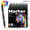 Marcador Acrílico de Doble Punta Bicolor Transfronterizo para Pintura de Graffiti Especial Infantil Secado Rápido No Descolorante Apilable Lápiz de Línea de Gancho de Color