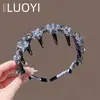 Peine para Dientes con Tachuelas de Diamante de Lujo de Gama Alta Coreano, Diadema para el Cabello para Mujeres, Nueva Diadema de Cristal Alto para una Corona Alta, Accesorio para el Cabello de Presión para Salir