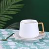Taza de Té de Flores Simple de Cerámica Taza de Café Estilo Nórdico Moda Taza de Café con Cuchara