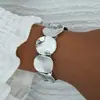 E097 Pulseira redonda da moda coreana ins, pulseira de design minimalista de nicho, joia única e moderna para meninas estilosas