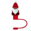 Accesorios para Pajilla Stanley Navideños Tapa de Silicona Cubierta Decorativa Estéreo 3D Pinza de Árbol de Navidad Edición Limitada Navideña