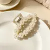 Grampo de cabelo feminino coreano com temperamento, vermelho online, totalmente cravejado com diamantes e pérolas, laço, presilha bico de pato, estilo preto e branco, grampo para franja curinga, atacado