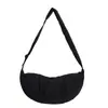 Bolsa de Nylon Elegante e Moderna com Alça Larga no Ombro Bolsa Transversal Estudante Feminina Bolsa Plissada Estilo Dumpling Bolsa de Ombro para o Dia a Dia