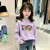 Camiseta de manga comprida para bebê, algodão puro, hipoalergênica, nova blusa de primavera e outono para meninas, camiseta básica casual de gola redonda para bebê