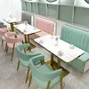 Celebridade da Internet Loja de Chá com Leite e Sobremesas Cadeira de Jantar Estilo Ins Assento de Parede para Restaurante Combinação de Mesa e Cadeira para Restaurante de Hambúrgueres Café