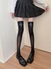 Calcetines Largos Hasta el Muslo Estilo Japonés Lindo Estampado de Cruces Subcultura Calcetines por Encima de la Rodilla Blanco Terciopelo de Seda Chica Dulce Calcetines Hasta el Muslo