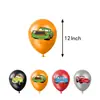 Nuevo juego de decoración para fiesta temática de carreras, con temática de carreras de coches para niños, ideal para cumpleaños, con bandera, pastel, tarjetas y globos.