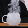 Taza de vidrio con patrón de martillo de estilo japonés con asa, transparente, resistente a altas temperaturas, para el hogar, taza de té con flores, taza de agua de vidrio con patrón de martillo de celebridades de Internet