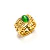 Anillo Retro Europeo y Americano de Acero Inoxidable con Oro de 18K Ahuecado Ojo de Gato para Mujer Ins Nicho de Alta Gama Versátil