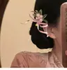 Pasador de Pelo de Flor con Lazo Atmosférico y Etéreo, Exquisito y de Alto Valor, Perfecto para Fotografía de Viaje, Moderno y de Gama Alta, Accesorio Versátil para el Cabello