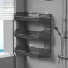Estante de almacenamiento para baño sin taladro, gabinete de almacenamiento de cosméticos para lavabo montado en la pared, estante de almacenamiento para baño montado en la pared