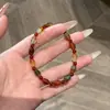 Pulseira de Ágata Verde Malachite Natural, Pulseira de Calcedônia Multicor de Cristal para Homens e Mulheres