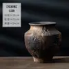 Jarrón de Cerámica Vintage Jingdezhen Decoración de Arreglo Floral para Sala de Estar Cerámica Hecha a Mano Estilo Zen Wabi-Sabi Recipiente para Flores