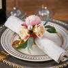 Venta Caliente Transfronteriza Hebilla para Servilleta de Flor Artificial Flor Rosa Anillo para Servilleta de Papel Banquete Occidental Adornos Decorativos de Mesa