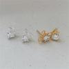 Fan Zhiqiao Coreia do Sul estilo coreano 925 arco de prata esterlina Zircon brincos simples estilo frio elegante ins brincos estilo