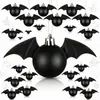 Festival de Fantasmas de Halloween Bola de Murciélago de 5 cm Bola de Navidad 3D Bola Decorativa con Colgante de Alas