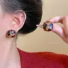 Pendientes Geométricos Retro con Estampado de Leopardo para Otoño e Invierno para Mujer, Pendientes de Gama Alta Estilo Maillard, de Nicho con Estilo, Lujo Accesible y Pendientes Únicos