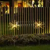 Luzes de fogos de artifício LED movidas a energia solar para jardins externos, pátios e gramados, fogos de artifício eletrônicos decorativos disponíveis para atacado