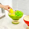 Plato Cerámico para Fruta Fresca para Sala de Estar Uso Doméstico Nuevo Modelo 2025 Alto Valor Estético Lujo Ligero Gama Alta Exquisito Plato para Fruta Manzana con Drenaje