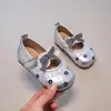 Zapatos de Cuero para Niñas Estilo Coreano con Lazo Lindo Modelo Nuevo Primavera y Otoño 2026 Slip-On con Cordones Versátiles Zapatos Pequeños de Cuero para Bebés Niñas