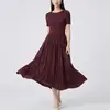 Roupas de Viagem Sem Ferro para Mulheres, Estilos Únicos e Não Comuns, Toque de Luxo Leve e de Alta Qualidade, Vestido Plissado, Vestido Longo de Verão para Mulheres