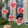 5 cabeças de flores cosmos Monet, flores artificiais, flores falsas para decoração de casamento e casa, atacado