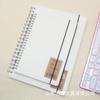 Cuaderno de Bobina 32K Cuaderno Beige en Blanco 16K Cuaderno Simple Transparente Esmerilado PP Tapa Blanda 80 Hojas
