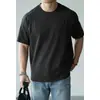 [Vento Desconstruído] Camiseta Masculina Pesada 250g Anti-Rugas Fresca Gola Redonda Manga Curta Verão 2025 Solta Lazer Meia Manga