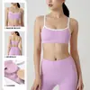 Top de tirantes DC de color contrastante nuevo con almohadilla en el pecho Sujetador deportivo Ropa de fitness Chaleco Sujetador para Yoga Pilates