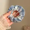 Scrunchie Floral Estilo Pastoral para Mulheres, Prendedor de Cabelo Doce Moda Coreana, Corda de Cabelo de Nicho de Alta Qualidade, Acessório de Cabelo para Rabo de Cavalo Baixo