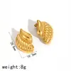 Nuevos Pendientes Europeos y Americanos de Acero Inoxidable Dorado de 18k con Hilo en Forma de Gota de Agua Pendientes Sencillos de Acero de Titanio de Alta Calidad para Mujer