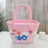 2026 Bolso Tejido de Paja Caricatura Bolso de Mano Gran Capacidad Bolso Tejido Bolso Tote para Mujer Vacaciones en la Costa Bolso de Playa Verano