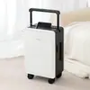 Maleta de viagem com abertura frontal e haste retrátil larga, rodas universais silenciosas, 26 polegadas, caixa de transporte, cadeado com código aduaneiro, caixa de bagagem