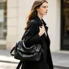 Bolsa Tote Feminina Grande Capacidade em Couro Genuíno Bolsa com Sensação Relaxada e Preguiçosa Bolsa Versátil Transversal para o Dia a Dia