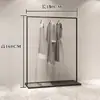 Estante de Ropa Simple de Hierro Exhibidor para Tienda de Ropa de Hombre y Mujer Colgador Colgante de Piso Estante Lateral para Colgar Ropa