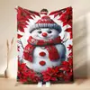 Navidad Navidad Lindo Muñeco de Nieve Manta para Siesta Regalo para Niños Manta Muñeco de Nieve Manta de Franela Polar