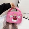 Bolsa de cosméticos de peluche Kabi con dibujos animados, bolsa de almacenamiento de gran capacidad, portátil para estudiantes, bolsa de viaje para artículos de tocador y cosméticos