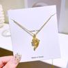Collar con Colgante de Piscis de Diamante de Moda Acero de Titanio Cadena para Clavícula Simple y de Diseño Único para Mujer Joyería Ligera de Lujo de Moda Personalizada