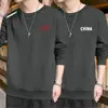 Moletom espesso de outono e inverno para homens, blusa de gola redonda casual, jaqueta de corte solto, camisa básica versátil, de manga longa e quente