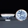 Taza de té cerámica sombrero maestro taza de té pintada a mano té individual taza de té japonés azul y blanco porcelana taza de té juego de té kung fu cuenco de té al por mayor