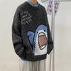 Nicho do casal francês design outono desenhos animados bonito preguiçoso estilo pullover suéter feminino solto outono e inverno desgaste exterior