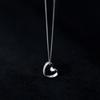 Nalan Collar de Plata S925 Estilo K Corazón Simple Cortado en Diamante Adorno de Cuello Dulce Pequeño Fresco con Forma de Corazón D9679
