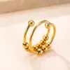 Anillos de Acero Inoxidable Transfronterizos Europeos y Americanos, Anillos de Acero con Cuentas Multicapa para Alivio del Estrés, Joyería de Acero de Titanio con Diseño Creativo, Venta Directa del Fabricante
