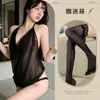 Ropa Interior Sexy Deseo Puro a Tentación Pasión de Cama Libre Chifón Transparente Cuello Colgante Malla Vientre Sexy Traje de Pijama