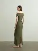 Top de punto Longmei de hombros descubiertos 26 nuevo de principios de otoño estilo VKC diseñador suéter de punto ajustado