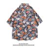Sentido del Diseño Combinable Estilo Italiano Europeo Floral Manga Corta Camisa Floral Estilo Hawaiano Americano Retro Moda de Verano para Hombre y Mujer