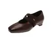 Tacón Oculto de 5 cm ~ Estilo Retro Francés Correa Cruzada Puntera Abierta Zapatos de Salón Mujer 2026 Verano Ropa Exterior Tacto de Alta Gama Punta Cuadrada Nueva
