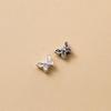 S925 Plata Tailandesa Vieja Perforada Horizontal Mariposa Cuentas Separadas Hecho a Mano Retro Pulseras Cuentas Sueltas Material Cuerda Trenzada Accesorios S0294