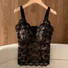 Camisola de Renda Estilo Francês com Bojos Embutidos, Design Tudo-em-Um, Versátil para o Dia a Dia e para Usar em Camadas, Peça Emagrecedora